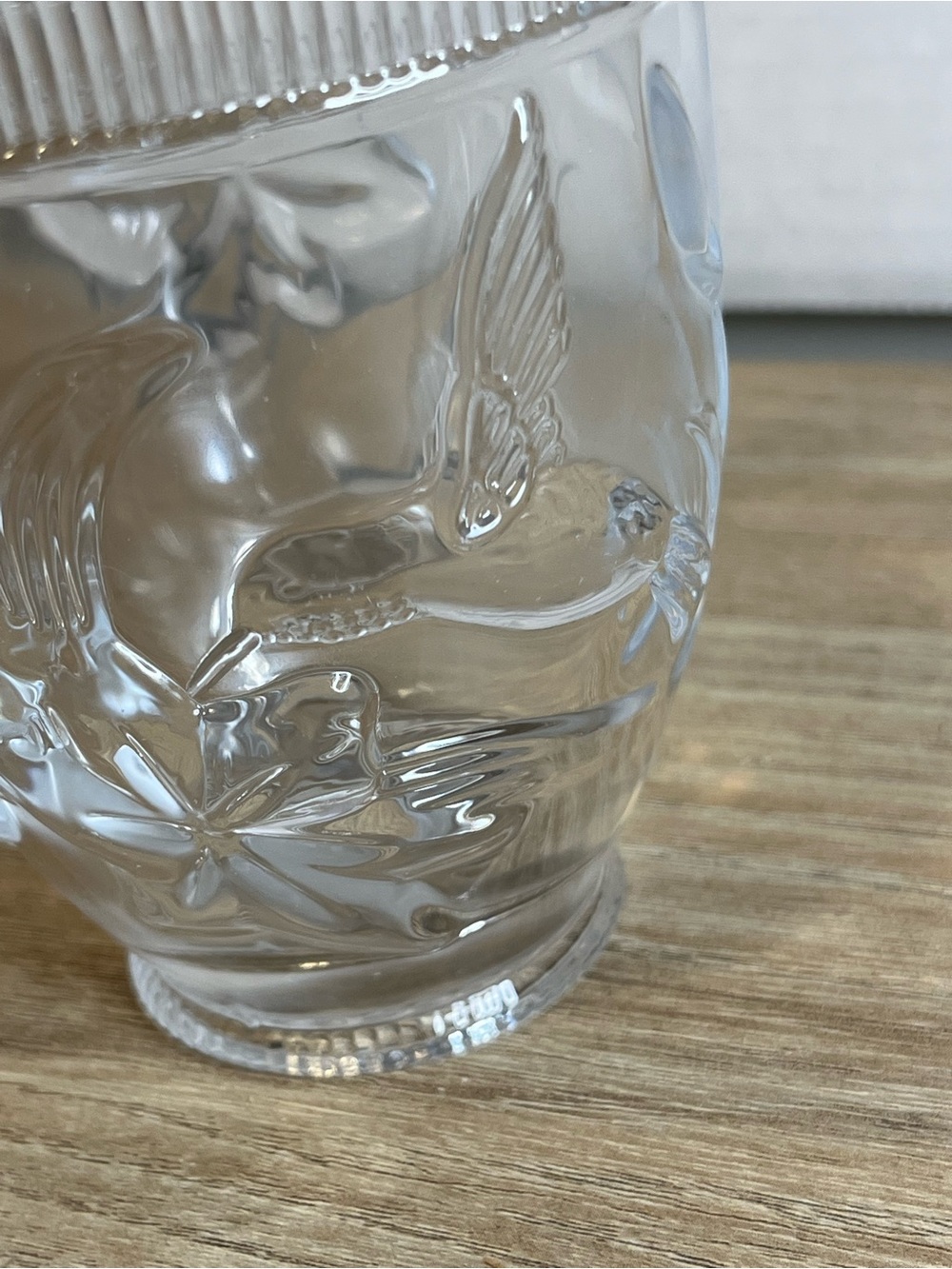 Clear Embossed Glass Tumbler Set - Hummingbird and Floral Pattern - Picture 2 of 9
